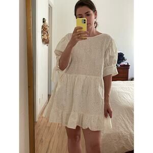 Aritzia White Eyelet Mini Dress